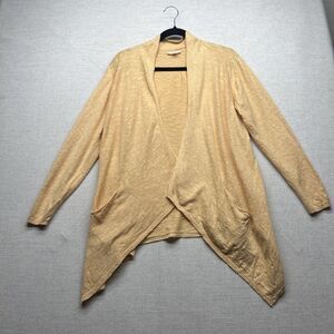 Eileen Fisher Linen Blend Cardigan Sweater Creamsicle Orange Size Large L